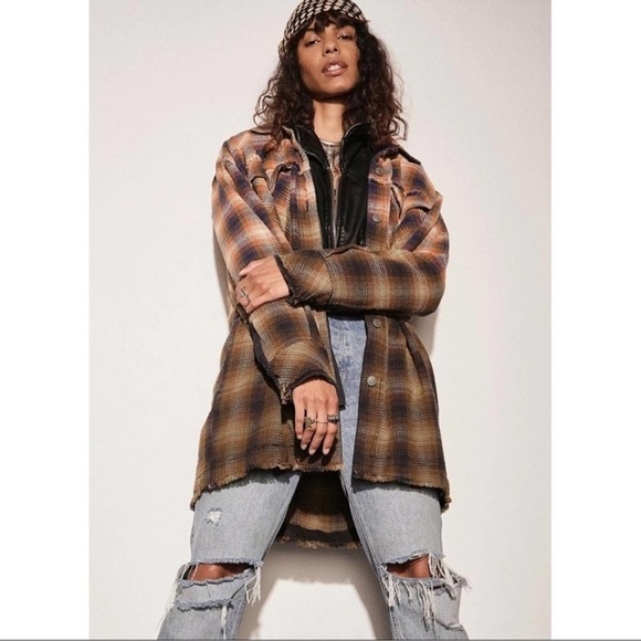 Free People Tops - Free People Anneli Plaid Shirt Jacket Shacket Size Small